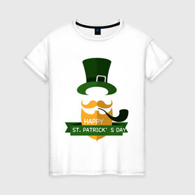 Женская футболка хлопок с принтом настоящий ирландец , 100% хлопок | прямой крой, круглый вырез горловины, длина до линии бедер, слегка спущенное плечо | 17 марта | день святого патрика | зеленый | ирландия | клевер | надпись | пожелние | традиции | трубка | цилиндр | шляпа