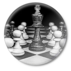 Значок с принтом Шахматы ,  металл | круглая форма, металлическая застежка в виде булавки | доска | игра | игровая | игры | короли | король | логика | настольная | настольные | пешка | пешки | спорт | туча | шахматный | шахматы