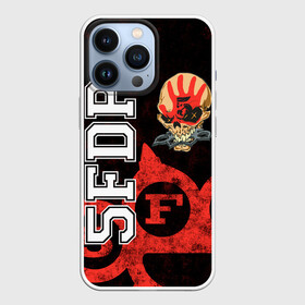 Чехол для iPhone 13 Pro с принтом Five Finger Death Punch [1] ,  |  | Тематика изображения на принте: 5fdp | 5фдп | ffdp | five finger death punch | metal | music | skeleton | sounds | метал | музыка | рок | череп