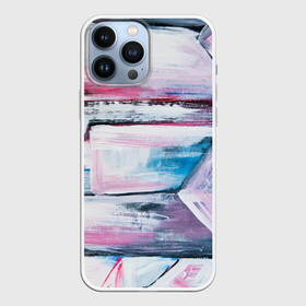 Чехол для iPhone 13 Pro Max с принтом Цветные мелки ,  |  | Тематика изображения на принте: живопись | краски | красный | линии | мазки | масляные краски | розовый | синий | цветные мелки