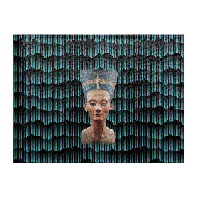 Обложка для студенческого билета с принтом Нефертити , натуральная кожа | Размер: 11*8 см; Печать на всей внешней стороне | Тематика изображения на принте: африка | божества | волны | геометрия | египет | маска | нефертити | фараон | царица