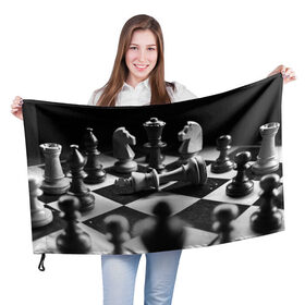 Флаг 3D с принтом Шахматы , 100% полиэстер | плотность ткани — 95 г/м2, размер — 67 х 109 см. Принт наносится с одной стороны | Тематика изображения на принте: доска | игра | игровая | игры | конь | короли | король | ладья | логика | настольная | настольные | пешка | пешки | спорт | туча | ферзь | шахматный | шахматы