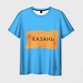 Мужская футболка 3D с принтом Казагь , 100% полиэфир | прямой крой, круглый вырез горловины, длина до линии бедер | города россии | казань | регионы россии | татарстан | тёмный фон