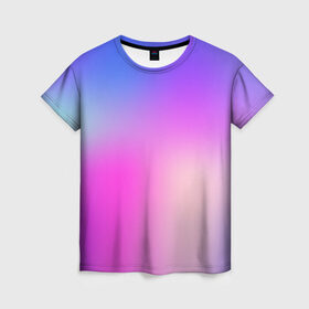 Женская футболка 3D с принтом Неоновая голографиия , 100% полиэфир ( синтетическое хлопкоподобное полотно) | прямой крой, круглый вырез горловины, длина до линии бедер | neonmulticolor | pastel | pattern | голография | градиент | неон  
 gradient | свечение
