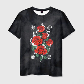Мужская футболка 3D с принтом РОЗЫ | ROSES SMOKE , 100% полиэфир | прямой крой, круглый вырез горловины, длина до линии бедер | chery | flowers | japan | roses | sakura | вишня | растения | розы | ромашка | сакура | тюльпаны | цветы | цветы сакуры | япония