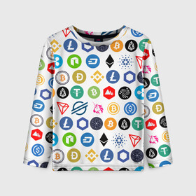 Детский лонгслив 3D с принтом BITCOIN PATTERN | БИТКОИН(Z) , 100% полиэстер | длинные рукава, круглый вырез горловины, полуприлегающий силуэт
 | Тематика изображения на принте: binance coin | bitcoin | blockchain | btc | cardano | crypto | ethereum | polkadot | tether | xrp | биткоин | блокчейн | валюта | деньги | криптовалюта | майнер | майнинг | паттерн | цифровая валюта | цифровое золото | эфир