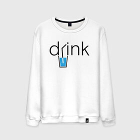 Мужской свитшот хлопок с принтом DRINK | ПИТЬ , 100% хлопок |  | creative | drink | minimalism | water | вода | креатив | креативная | минимализм | надпись | пить | текст