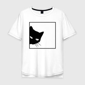 Мужская футболка хлопок Oversize с принтом BLACK CAT | ЧЕРНАЯ КОШКА , 100% хлопок | свободный крой, круглый ворот, “спинка” длиннее передней части | Тематика изображения на принте: black | cat | cats | creative | hunter | minimalism | night | кот | коте | котенок | котэ | кошка | креатив | креативная | минимализм | надпись | ночь | охотник | текст | черная | черный