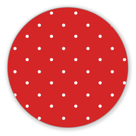 Коврик для мышки круглый с принтом Белый горошек на красном фоне , резина и полиэстер | круглая форма, изображение наносится на всю лицевую часть | geometric | graphic | row | абстракция | геометрические фигуры | горошек | крапинки | красный | круги | пунктиры | точки | узоры spot | фон