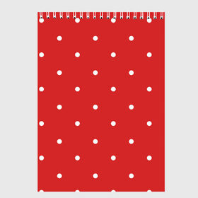 Скетчбук с принтом Белый горошек на красном фоне , 100% бумага
 | 48 листов, плотность листов — 100 г/м2, плотность картонной обложки — 250 г/м2. Листы скреплены сверху удобной пружинной спиралью | geometric | graphic | row | абстракция | геометрические фигуры | горошек | крапинки | красный | круги | пунктиры | точки | узоры spot | фон