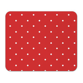 Коврик для мышки прямоугольный с принтом Белый горошек на красном фоне , натуральный каучук | размер 230 х 185 мм; запечатка лицевой стороны | geometric | graphic | row | абстракция | геометрические фигуры | горошек | крапинки | красный | круги | пунктиры | точки | узоры spot | фон