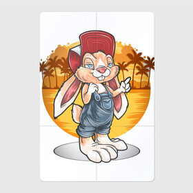 Магнитный плакат 2Х3 с принтом Красивый кролик , Полимерный материал с магнитным слоем | 6 деталей размером 9*9 см | ищу подопытного кролика | кролик | кролик с пистолетами: измайлов | кролик с черепом | следуй за белым кроликом