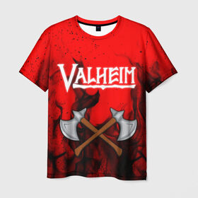 Мужская футболка 3D с принтом VALHEIM , 100% полиэфир | прямой крой, круглый вырез горловины, длина до линии бедер | coffee stain | valheim | vikings | вальхайм | вальхеим | вальхейм. | викинги | выживание | гарпун бездны | мечи