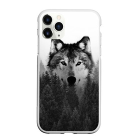 Чехол для iPhone 11 Pro Max матовый с принтом Волк , Силикон |  | tegunvteg | волк | деревья | красивый лес | лес | листья | природа | собака | темный лес