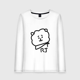 Женский лонгслив хлопок с принтом RJ | BTS , 100% хлопок |  | army | bangtan boys | bt21 | bts | bts stickers | chimmy | cooky | k pop | koya | mang | monster | rap monster | rapmon | rj | rm | shooky | tata | van | бтс | ви | джей хоуп | джонгук | кейпоп | реп монстр | стикеры bts | сюга | чимин | чин