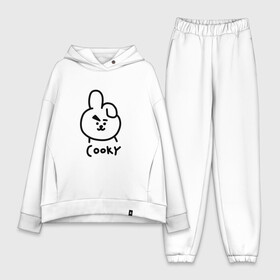 Женский костюм хлопок Oversize с принтом COOKY | BTS ,  |  | army | bangtan boys | bt21 | bts | bts stickers | chimmy | cooky | k pop | koya | mang | monster | rap monster | rapmon | rj | rm | shooky | tata | van | бтс | ви | джей хоуп | джонгук | кейпоп | реп монстр | стикеры bts | сюга | чимин | чин