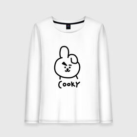 Женский лонгслив хлопок с принтом COOKY | BTS , 100% хлопок |  | army | bangtan boys | bt21 | bts | bts stickers | chimmy | cooky | k pop | koya | mang | monster | rap monster | rapmon | rj | rm | shooky | tata | van | бтс | ви | джей хоуп | джонгук | кейпоп | реп монстр | стикеры bts | сюга | чимин | чин