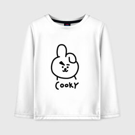 Детский лонгслив хлопок с принтом COOKY | BTS , 100% хлопок | круглый вырез горловины, полуприлегающий силуэт, длина до линии бедер | Тематика изображения на принте: army | bangtan boys | bt21 | bts | bts stickers | chimmy | cooky | k pop | koya | mang | monster | rap monster | rapmon | rj | rm | shooky | tata | van | бтс | ви | джей хоуп | джонгук | кейпоп | реп монстр | стикеры bts | сюга | чимин | чин