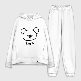 Женский костюм хлопок Oversize с принтом KOYA | BTS ,  |  | army | bangtan boys | bt21 | bts | bts stickers | chimmy | cooky | k pop | koya | mang | monster | rap monster | rapmon | rj | rm | shooky | tata | van | бтс | ви | джей хоуп | джонгук | кейпоп | реп монстр | стикеры bts | сюга | чимин | чин