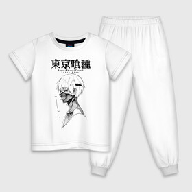 Детская пижама хлопок с принтом Канеки Кен набросок карандашом , 100% хлопок |  брюки и футболка прямого кроя, без карманов, на брюках мягкая резинка на поясе и по низу штанин
 | anime | kaneki ken | tokyo ghoul | tokyo ghoul: re | аниме | анимэ | гули | джузо сузуя | канеки кен | кузен йошимура | наки | нишики нишио | ре | ренджи йомо | ризе камиширо | токийский гуль | тоука киришима | ута