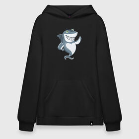 Худи SuperOversize хлопок с принтом SHARK SMILE , 70% хлопок, 30% полиэстер, мягкий начес внутри | карман-кенгуру, эластичная резинка на манжетах и по нижней кромке, двухслойный капюшон
 | fish | megalodon | shark | smile | teeth | white shark | акула | белая акула | зубы | мегалодон | рыба