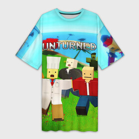 Платье-футболка 3D с принтом UNTURNED ,  |  | game | unturned | unturned 2 | zombie | айди предмета | антюрнед | зомби | игра | инди | кубы | нельсон.