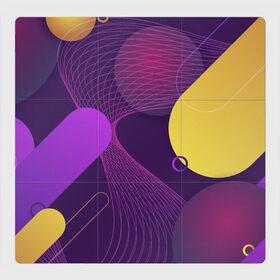 Магнитный плакат 3Х3 с принтом ГЕОМЕТРИЧЕСКИЕ ЛИНИИ , Полимерный материал с магнитным слоем | 9 деталей размером 9*9 см | Тематика изображения на принте: 3d | 3д | геометрические линии | геометрия | желтый | круги | линия | оранжевый | пурпурный | розовый | синий | фиолетовый