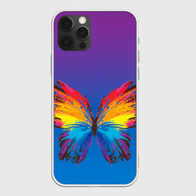 Чехол для iPhone 12 Pro Max с принтом красочная бабочка , Силикон |  | абстрактное искусство | бабочка | беспозвоночные | брызги | градиент | краска | красочная | крылья | лето | мотыльки и бабочки | насекомое | радуга | ярко
