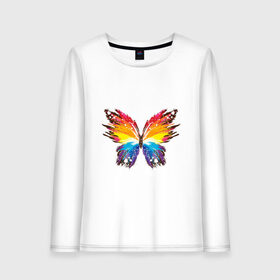 Женский лонгслив хлопок с принтом бабочка краской , 100% хлопок |  | бабочка | беспозвоночные | брызги | градиент | краска | красочная | крылья | лето | мотыльки и бабочки | насекомое | насекомые | радуга | ярко