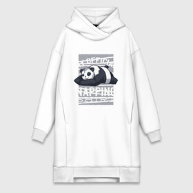 Платье-худи хлопок с принтом My Official Napping Shirt ,  |  | english | funny | lazy | panda | английские надписи | английский язык | дневной сон | дремлет | дрыхнет | ленивая панда | ленивый | лень | люблю вздремнуть | люблю спать | панда | пандочка | прикол | сиеста