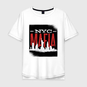 Мужская футболка хлопок Oversize с принтом New York Mafia , 100% хлопок | свободный крой, круглый ворот, “спинка” длиннее передней части | esb | island | liberty statue | manhattan | soprano | гамбино | готти | коза ностра | манхеттен | манхэттен | мафиози | мафия | нью йорк | опг | остров | преступная группировка | преступник | силуэт города | сицилия