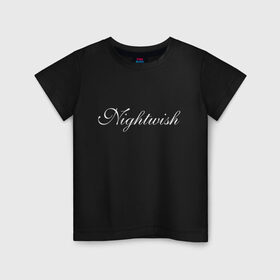 Детская футболка хлопок с принтом Nightwish Logo , 100% хлопок | круглый вырез горловины, полуприлегающий силуэт, длина до линии бедер | Тематика изображения на принте: bye bye beautiful | ghost love score | logo | nemo | nightwish | over the hills and far away | phantom of the opera | reaction | sleeping sun | wish i had an angel | wishmaster | белый | лого | логотип | найтвиш