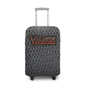 Чехол для чемодана 3D с принтом Кольчуга из Вальхейма , 86% полиэфир, 14% спандекс | двустороннее нанесение принта, прорези для ручек и колес | valheim | броня | вальхейм | доспехи | игра | кальчуга | кольчуга | кольчуга из вальхейма