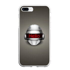 Чехол для iPhone 7Plus/8 Plus матовый с принтом Daft Punk Hello , Силикон | Область печати: задняя сторона чехла, без боковых панелей | ги мануэль де омем кристо | ню диско | синти поп | техно | тома бангальтер | фанк | французский хаус | электроник рок