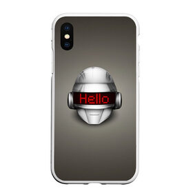 Чехол для iPhone XS Max матовый с принтом Daft Punk Hello , Силикон | Область печати: задняя сторона чехла, без боковых панелей | ги мануэль де омем кристо | ню диско | синти поп | техно | тома бангальтер | фанк | французский хаус | электроник рок