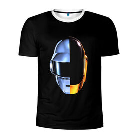 Мужская футболка 3D спортивная с принтом Daft Punk , 100% полиэстер с улучшенными характеристиками | приталенный силуэт, круглая горловина, широкие плечи, сужается к линии бедра | ги мануэль де омем кристо | ню диско | синти поп | техно | тома бангальтер | фанк | французский хаус | электроник рок