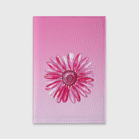 Обложка для паспорта матовая кожа с принтом розовая ромашка , натуральная матовая кожа | размер 19,3 х 13,7 см; прозрачные пластиковые крепления | акварель | арт | весна | гортензия | лето | природа | рисунок | розовый | ромашка | свежесть | цветок | цветы | яркий | ярко