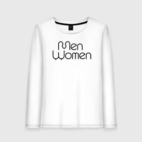 Женский лонгслив хлопок с принтом Men Women , 100% хлопок |  | black | couple | funny | gift | line | lines | man | silhouette | white | woman | белый | женщина | линии | линия | любовь | мужчина | пара | силуэт | смешно | черный