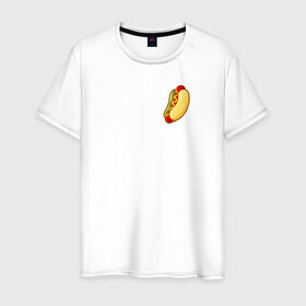 Мужская футболка хлопок с принтом Hot dog , 100% хлопок | прямой крой, круглый вырез горловины, длина до линии бедер, слегка спущенное плечо. | hot dog | еда | лето 2021 | стиль | тренд | хот дог
