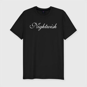 Мужская футболка хлопок Slim с принтом Nightwish Logo / Найтвиш (Z) , 92% хлопок, 8% лайкра | приталенный силуэт, круглый вырез ворота, длина до линии бедра, короткий рукав | music | night wish | nightwish | nuclear blast | rock | spinefarm | лого | музыка | найт виш | найтвиш | рок | симфоник метал | тарья турунен | флор янсен