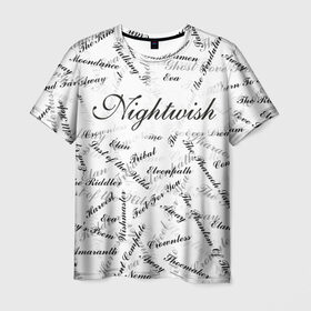 Мужская футболка 3D с принтом Nightwish Songs / Найтвиш песни (Z) , 100% полиэфир | прямой крой, круглый вырез горловины, длина до линии бедер | music | nightwish | nuclear blast | rock | spinefarm | лого | музыка | найтвиш | рок | симфоник метал | тарья турунен | флор янсен