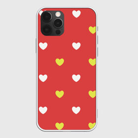 Чехол для iPhone 12 Pro Max с принтом Сердечки на красном паттерн , Силикон |  | background | design | fabric | heart | love | pattern | red | romance | romantic | seamless | valentine | красный | любовь | рисунок | романтика | сердце | узор