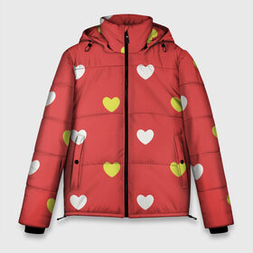 Мужская зимняя куртка 3D с принтом Сердечки на красном паттерн , верх — 100% полиэстер; подкладка — 100% полиэстер; утеплитель — 100% полиэстер | длина ниже бедра, свободный силуэт Оверсайз. Есть воротник-стойка, отстегивающийся капюшон и ветрозащитная планка. 

Боковые карманы с листочкой на кнопках и внутренний карман на молнии. | background | design | fabric | heart | love | pattern | red | romance | romantic | seamless | valentine | красный | любовь | рисунок | романтика | сердце | узор