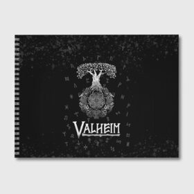 Альбом для рисования с принтом Valheim Руны Иггдрасиль , 100% бумага
 | матовая бумага, плотность 200 мг. | valheim | вальхейм | дерево | иггдрасиль | игдрасиль | игра | икдросиль | логотип игры | мировое древо | много рун | паттерн | руна | руны
