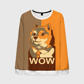 Мужской свитшот 3D с принтом Doge Wow , 100% полиэстер с мягким внутренним слоем | круглый вырез горловины, мягкая резинка на манжетах и поясе, свободная посадка по фигуре | animal | art | dog | doge | dogecoin | many x | mem | meme | new | poster | such x | wave | wow | арт | в | галстук | галстуке | двухцветная | животное | зверь | имени | кабосу | мем | мемас | мэм | по | постер | сиба ину | собака | хищник