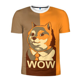 Мужская футболка 3D спортивная с принтом Doge Wow , 100% полиэстер с улучшенными характеристиками | приталенный силуэт, круглая горловина, широкие плечи, сужается к линии бедра | animal | art | dog | doge | dogecoin | many x | mem | meme | new | poster | such x | wave | wow | арт | в | галстук | галстуке | двухцветная | животное | зверь | имени | кабосу | мем | мемас | мэм | по | постер | сиба ину | собака | хищник
