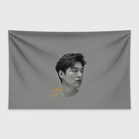 Флаг-баннер с принтом Ли Мин Хо Lee Min Ho , 100% полиэстер | размер 67 х 109 см, плотность ткани — 95 г/м2; по краям флага есть четыре люверса для крепления | lee min ho | автограф | дорамы | ли мин хо | песни | профиль | роли | фильмы | фото