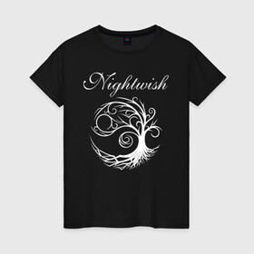 Женская футболка хлопок с принтом NIGHTWISH , 100% хлопок | прямой крой, круглый вырез горловины, длина до линии бедер, слегка спущенное плечо | metal | nightwish | tarja turunen | метал | музыка | найтвиш | рок | симфо метал | тарья турунен