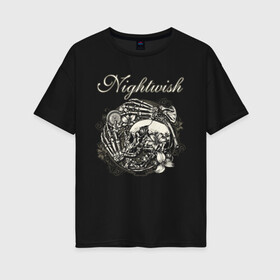 Женская футболка хлопок Oversize с принтом NIGHTWISH , 100% хлопок | свободный крой, круглый ворот, спущенный рукав, длина до линии бедер
 | metal | nightwish | tarja turunen | метал | музыка | найтвиш | рок | симфо метал | тарья турунен