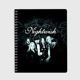 Тетрадь с принтом NIGHTWISH , 100% бумага | 48 листов, плотность листов — 60 г/м2, плотность картонной обложки — 250 г/м2. Листы скреплены сбоку удобной пружинной спиралью. Уголки страниц и обложки скругленные. Цвет линий — светло-серый
 | metal | nightwish | tarja turunen | метал | музыка | найтвиш | рок | симфо метал | тарья турунен